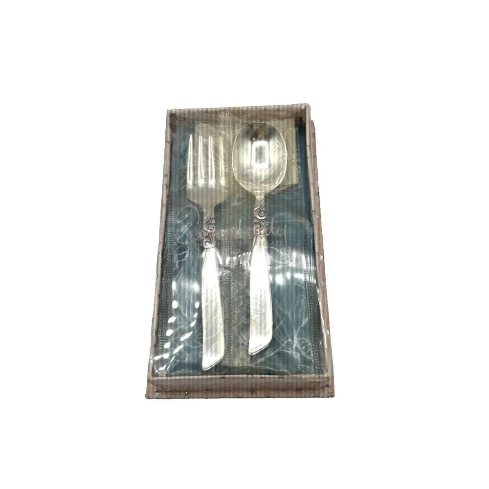 VTG Oneida Community Silverplate Fork Spoon Set in Box 1960s Original Packaging